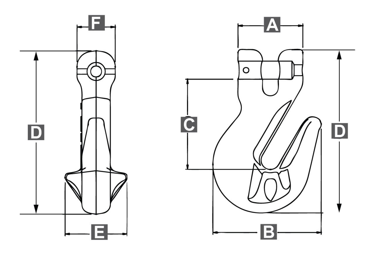 Croquis acortador directo a cadena Crosby A-1338 Croquis acortador Crosby A-1338