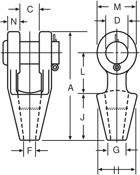 Croquis terminal Crosby G-416