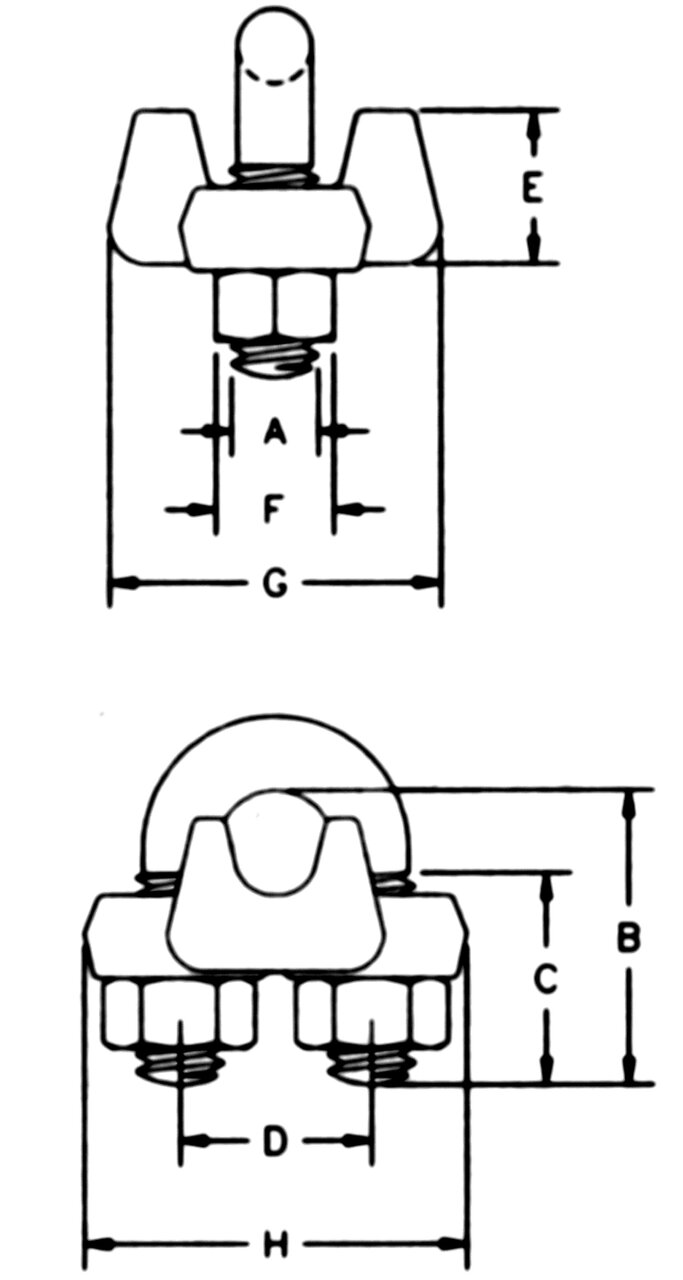 Croquis sujetacables Crosby G-450 Croquis Crosby G-450