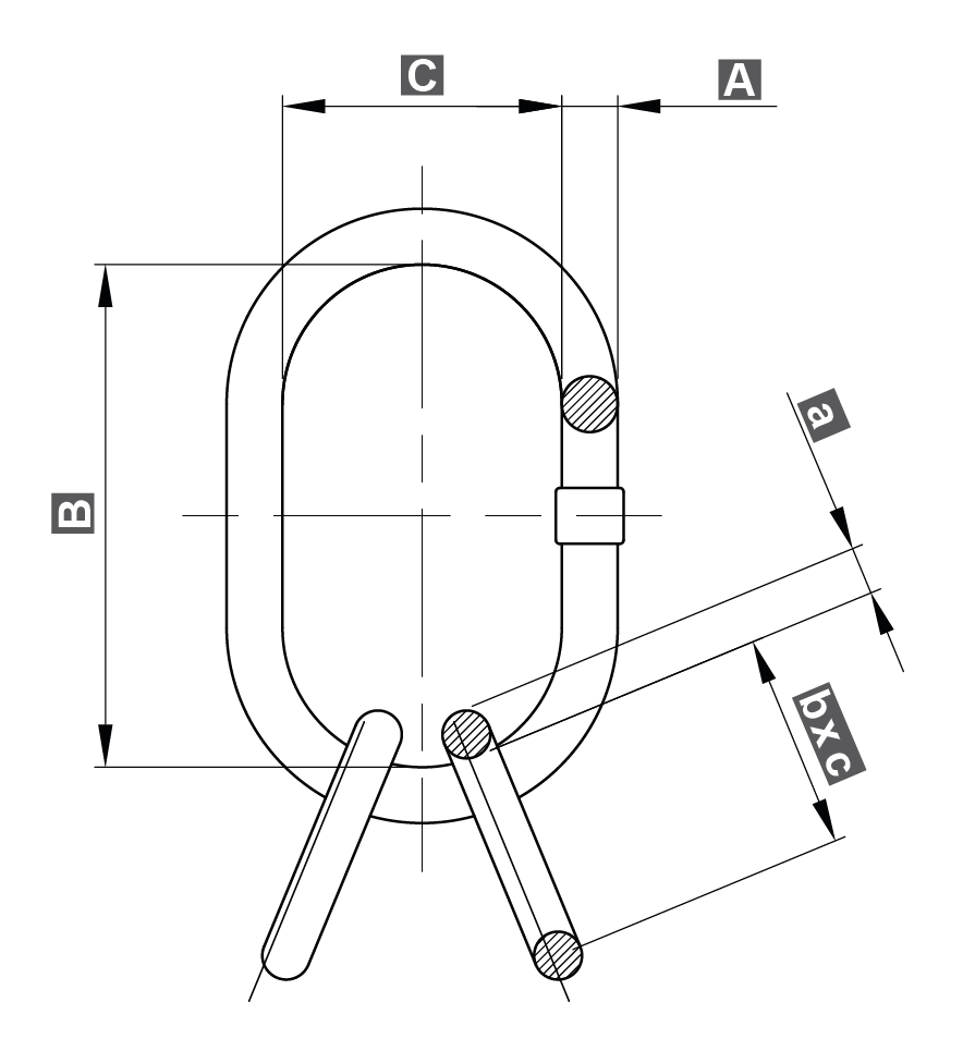 Croquis conjunto anilla maestra para cadena (3-4 ramales) ELD 302 Croquis conjunto anilla ELD 302