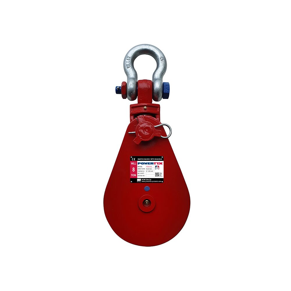 Polea POWERTEX con grillete 8t