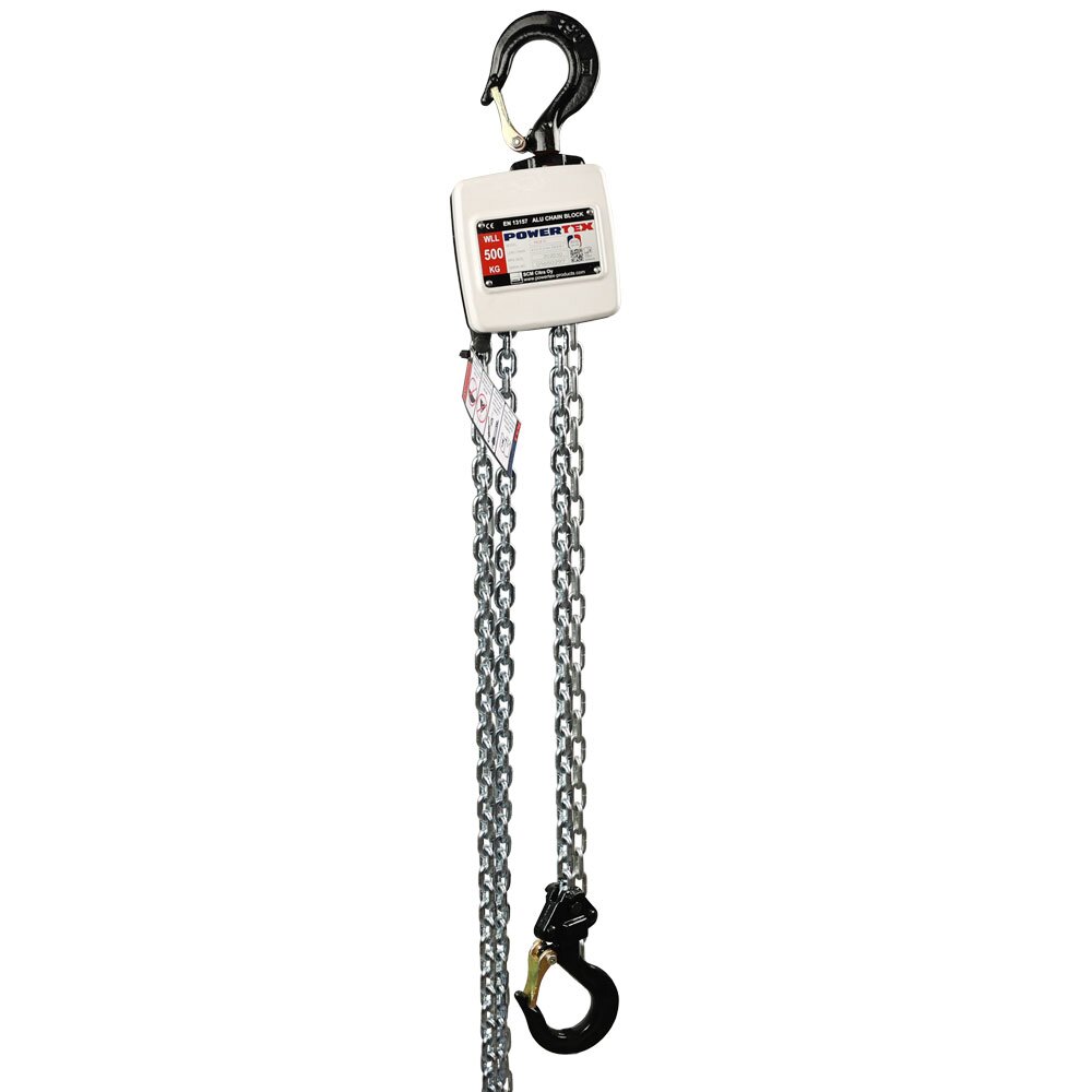Polipasto de cadena con carcasa aluminio POWERTEX PACB-S1