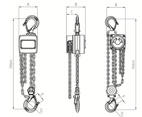 Croquis polipasto POWERTEX PACB-S1