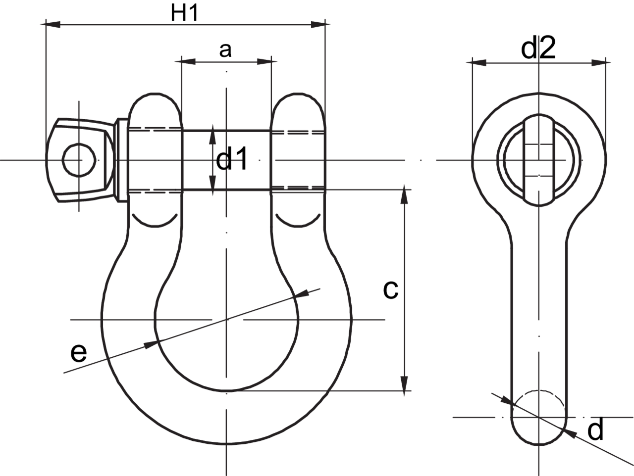 Croquis grillete lira grado 6 con pasador cabeza plana Powertex Croquis grillete lira Powertex