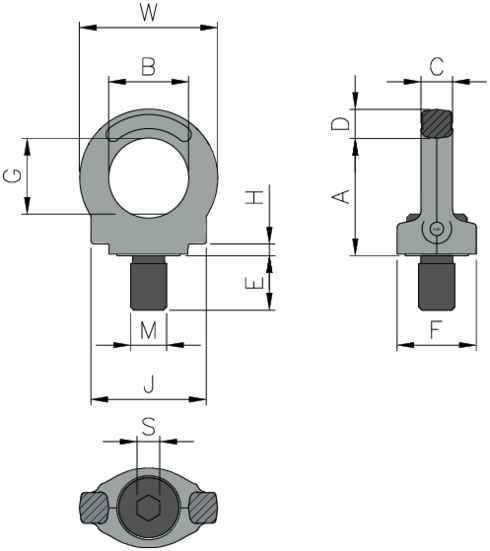 Croquis cáncamo inox YOKE 8-S291