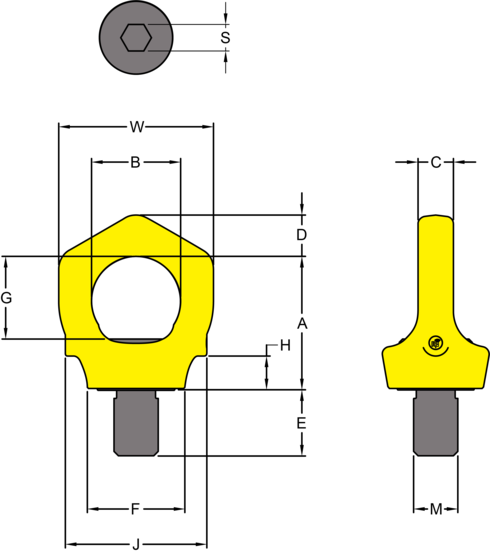 Croquis cáncamo YOKE 8-285 PSA-INOX-YEP