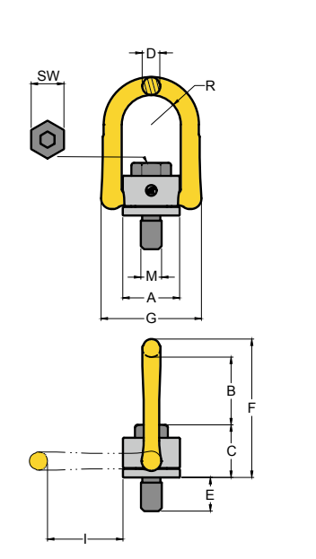 Croquis cáncamo roscado Yoke 8-231