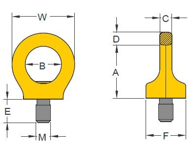 Croquis cáncamo roscado Yoke 8-291K (Key Eye Point) Croquis cáncamo Yoke 8-291K