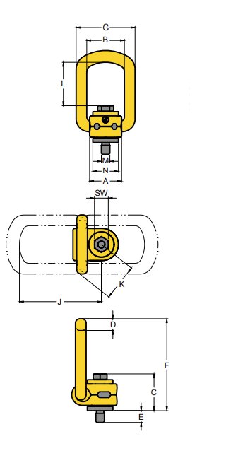 Croquis cáncamo roscado Yoke 8-211 (Lifting Point) Croquis cáncamo Yoke 8-211
