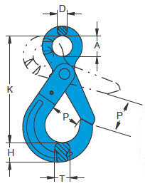 Croquis gancho de seguridad autoblocante YOKE X-025 Croquis gancho YOKE X-025