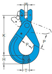 Croquis gancho de seguridad autoblocante directo a cadena YOKE X-026 Croquis gancho YOKE X-026