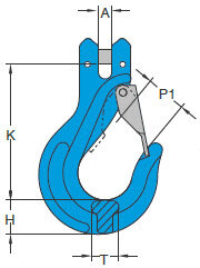 Croquis gancho de seguridad directo a cadena YOKE X-043/S Croquis gancho YOKE X-043/S