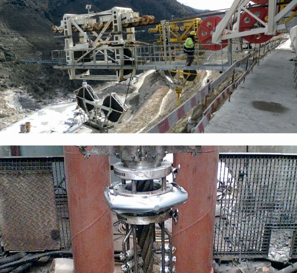 Mantenimiento lubricante del cables de acero Maquinas de limpieza mecanizada y lubricación del cable
